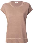 Peserico Short-sleeved Knitted Top - Brown