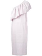 Mara Hoffman - Lone Shoulder Midi Dress - Women - Linen/flax - 2, Pink/purple, Linen/flax