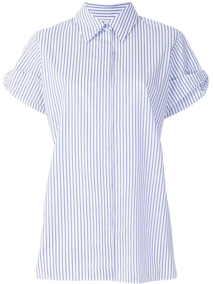 Victoria Victoria Beckham Layered Shortsleeved Striped Shirt - Blue