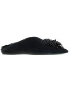 Paola D'arcano Beaded Detail Slippers - Black