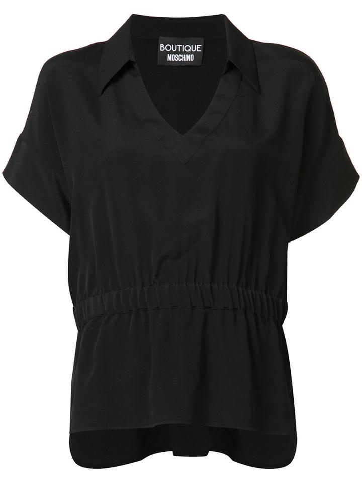 Boutique Moschino Elasticated Waist Shirt, Women's, Size: 44, Black, Silk/rayon