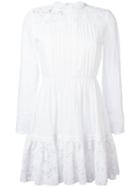 Valentino Short San Gallo Dress, Women's, Size: 42, White, Cotton/polyester