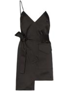 George Keburia Sleeveless Side Pocket Asymmetric Mini Dress - Black