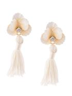 Jennifer Behr Floral Drop Earrings - White