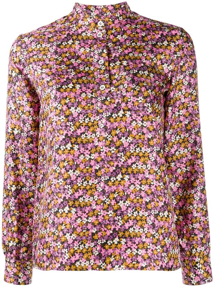 A.p.c. Silk Flower Print Shirt - Pink