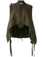 Faith Connexion - Asymmetric Zipped Waistcoat - Women - Cotton/linen/flax - S, Green, Cotton/linen/flax