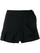 Red Valentino Red(v) Ruffled Short Shorts - Black