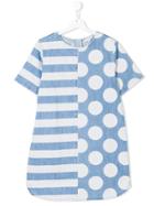 Stella Mccartney Kids Teen Mixed-print Dress - Blue