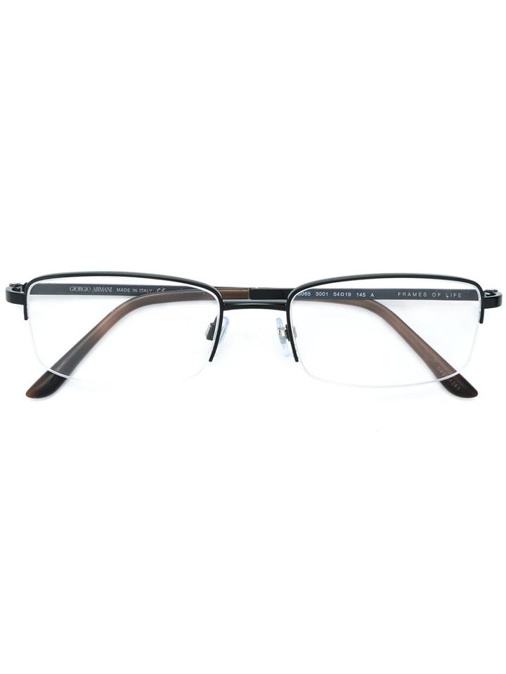 Giorgio Armani - Square-frame Glasses - Men - Acetate/metal - 54, Black, Acetate/metal