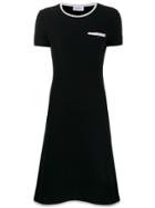 Salvatore Ferragamo Contrast Trim Knitted Dress - Blue
