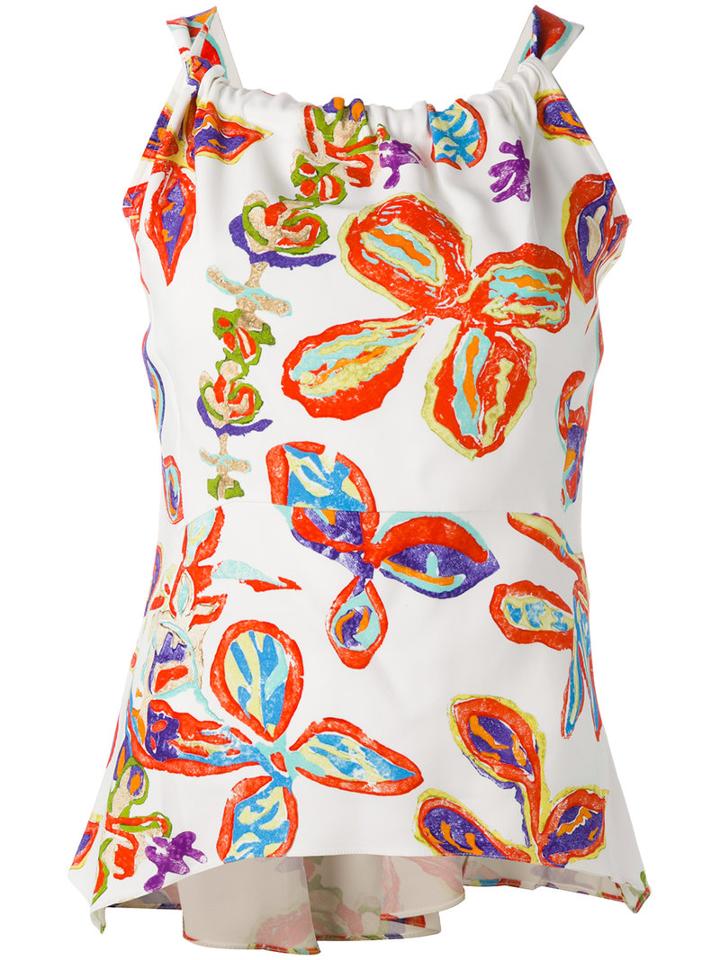 Peter Pilotto Cross Back Tank Top, Women's, Size: 8, White, Spandex/elastane/viscose