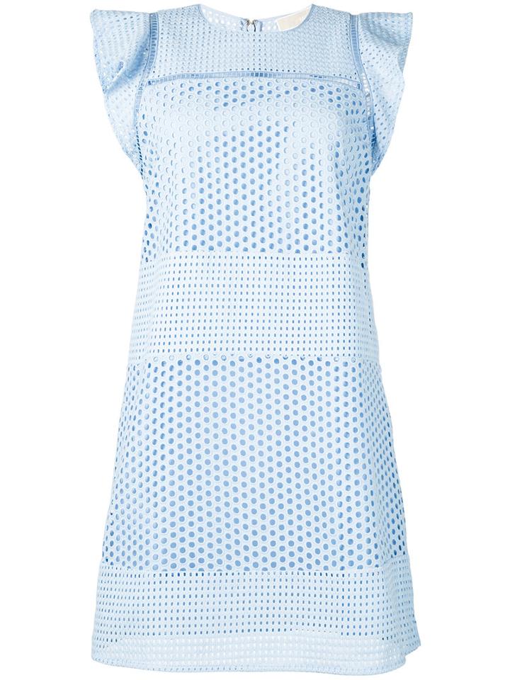 Michael Michael Kors - Embroidered Dress - Women - Cotton - Xs, Blue, Cotton