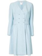 Chanel Vintage Flared Double-breasted Coat - Blue