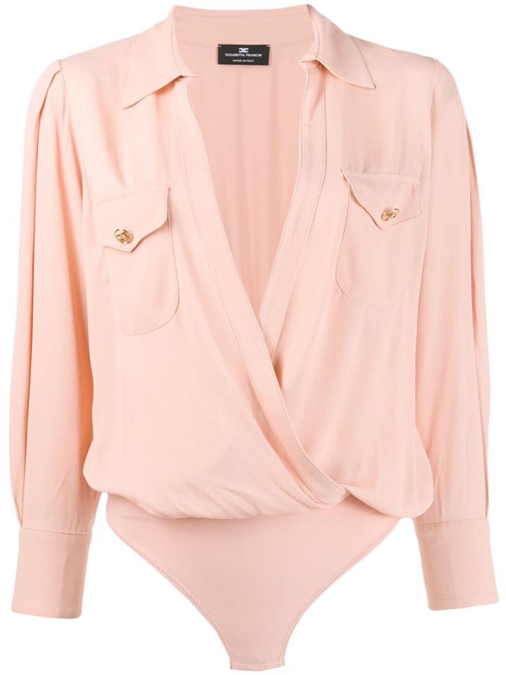 Elisabetta Franchi Wrap V-neck Shirt - Pink