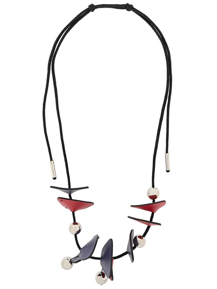 Marni Panel Bead Necklace - Pink & Purple