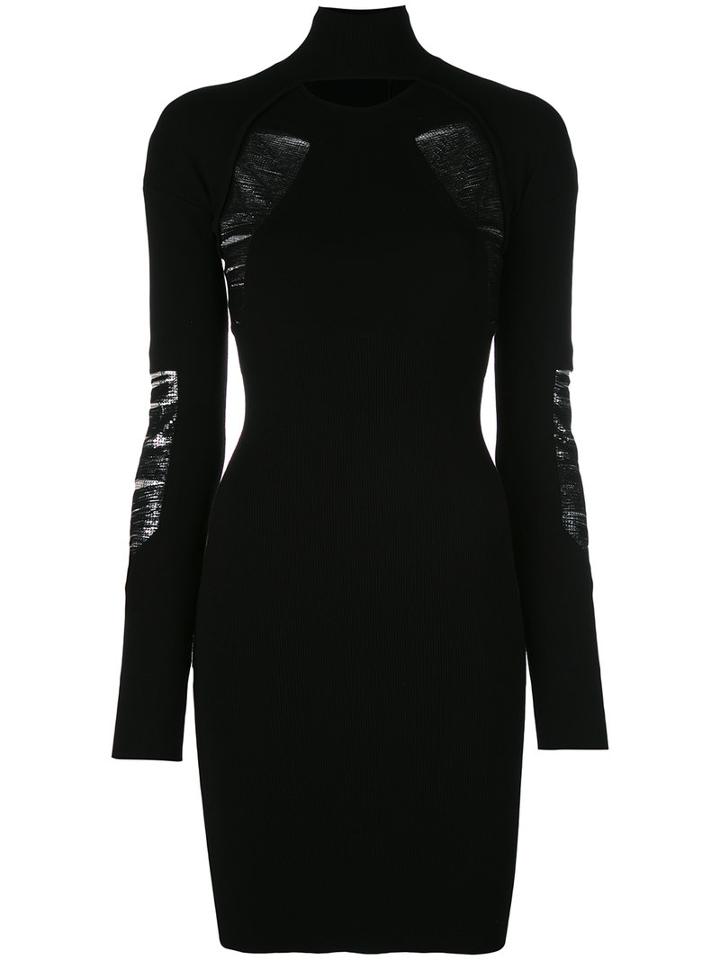 Versus - Cut-out Detail Knit Dress - Women - Polyester/viscose - 38, Black, Polyester/viscose