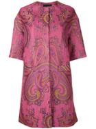 Etro Paisley Print Coat - Pink & Purple