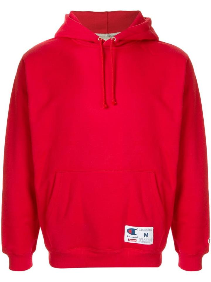 Palace X Champion Outline Hoodie - Red