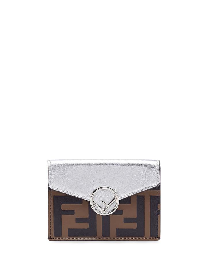 Fendi Micro F Is Fendi Trifold Wallet - Silver