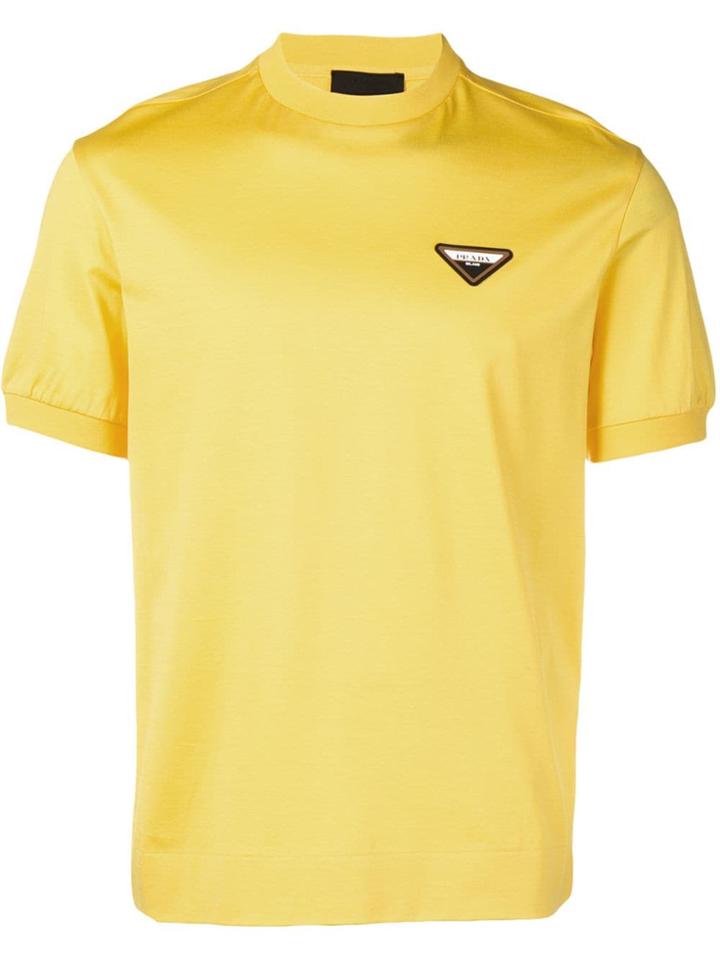 Prada Logo Patch T-shirt - Yellow