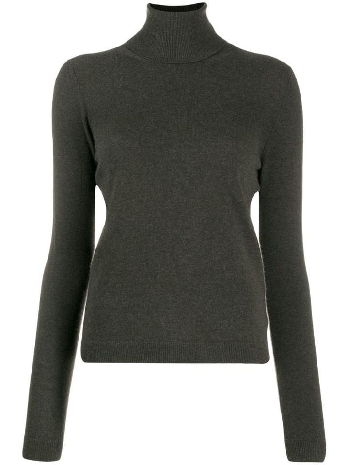 Lamberto Losani Ribbed Roll Neck Jumper - Green