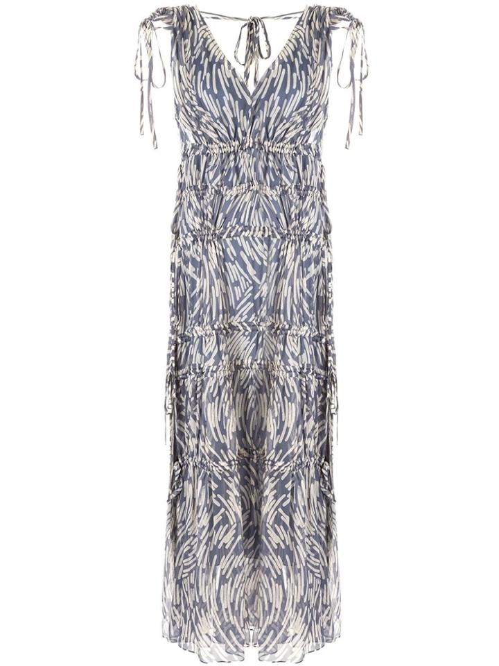 Lee Mathews Zola Sleeveless V-neck Dress - Blue