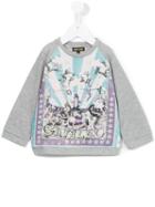 Roberto Cavalli Kids - Circus Print Sweatshirt - Kids - Cotton/polyamide/polyester/viscose - 24 Mth, Toddler Girl's, Grey