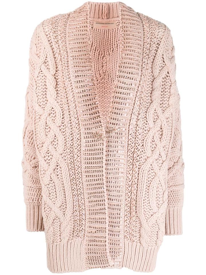 Ermanno Scervino Crystal-embellished Cardigan - Neutrals