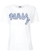 Jil Sander Navy Embroidered Logo T-shirt - White
