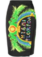Versace Pre-owned Florida Print Envelope Skirt - Black