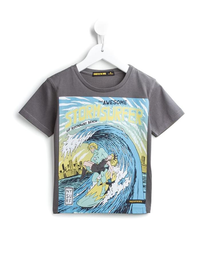 Finger In The Nose Surfer Print T-shirt