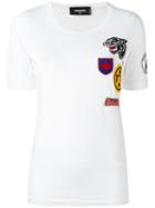 Dsquared2 Patch Detail T-shirt, Women's, Size: Xs, White, Cotton