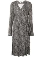Diane Von Furstenberg Printed Wrap-front Midi Dress - Black