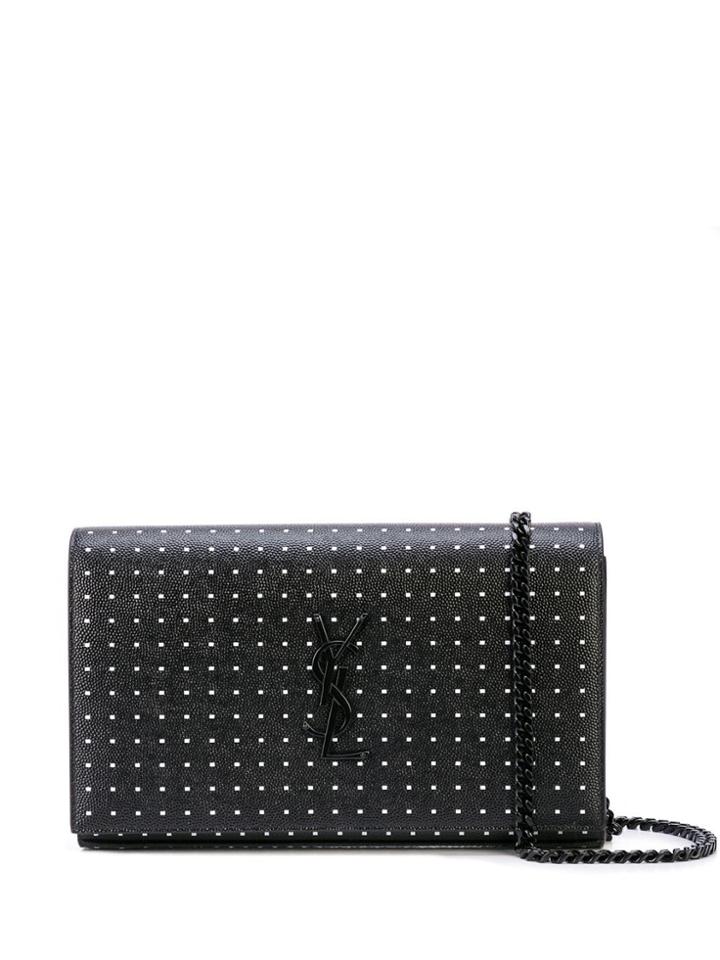 Saint Laurent Dot Print Clutch - Black
