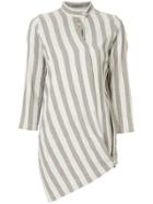 Issey Miyake Pre-owned Band Collar Striped Shirt - Brown