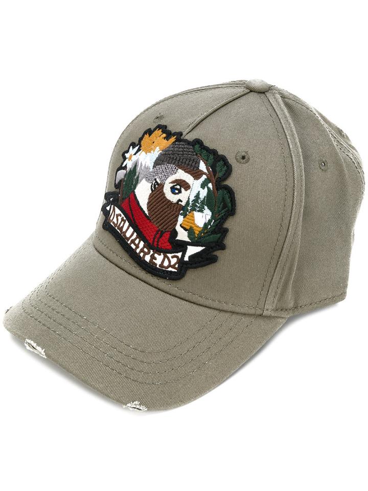 Dsquared2 - Lumberjack Patch Baseball Cap - Men - Cotton - One Size, Green, Cotton