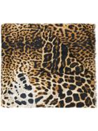 Saint Laurent Leopard Scarf - Black