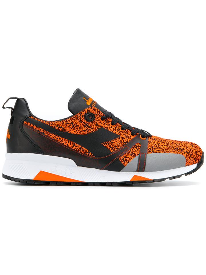 Diadora Panelled Mid-top Sneakers - Yellow & Orange