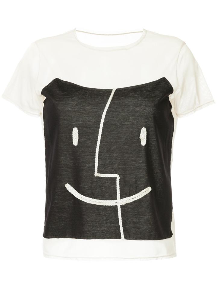 Tu Es Mon Trésor Patchwork Mesh T-shirt - Black