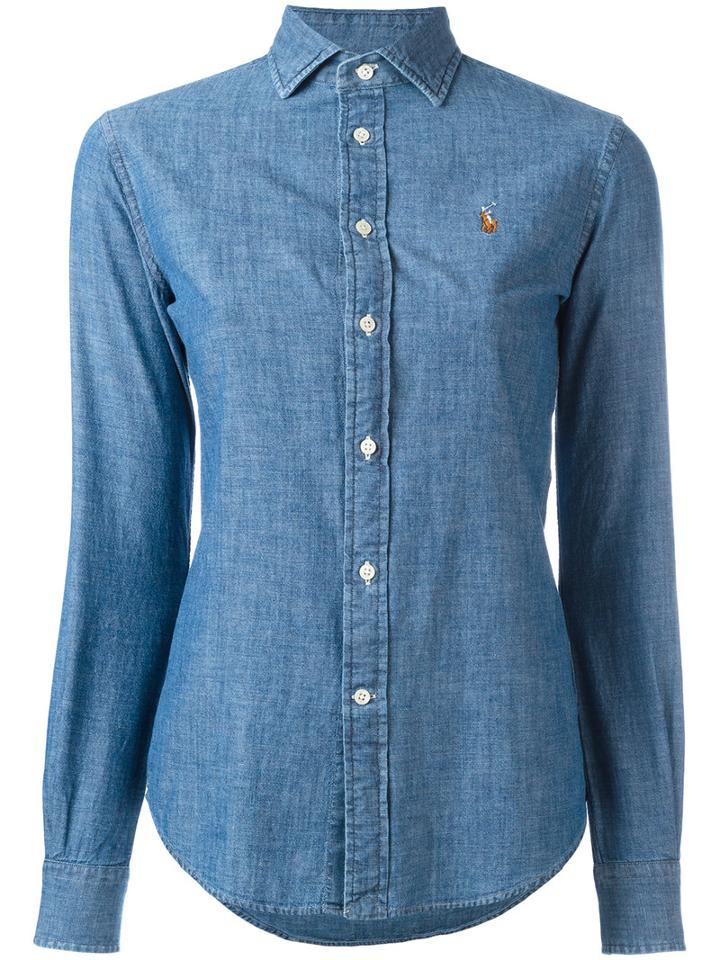 Polo Ralph Lauren - Fitted Denim Shirt - Women - Cotton - 8, Women's, Blue, Cotton