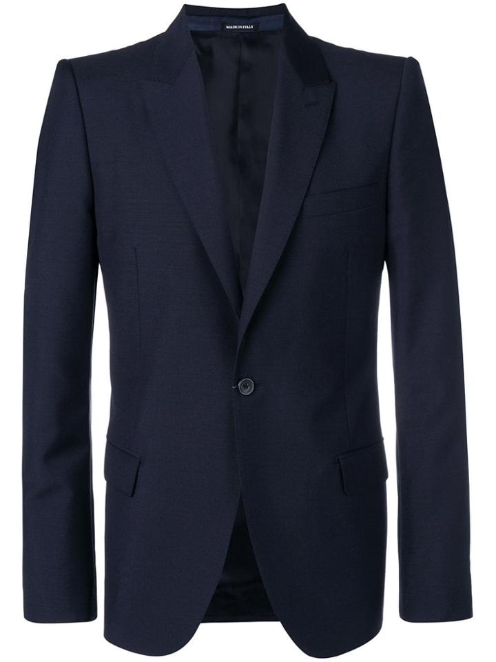 Alexander Mcqueen Single Breasted Blazer - Blue