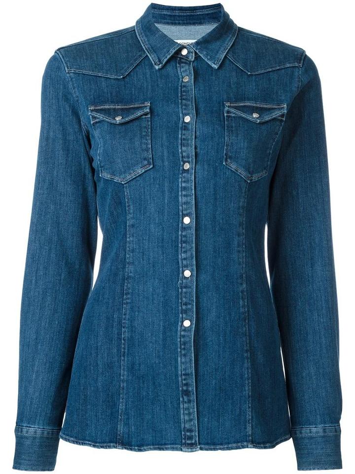 Dondup Denim Shirt, Women's, Size: 42, Blue, Cotton/polyester/spandex/elastane