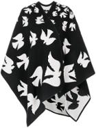 Alexander Mcqueen Bird Patch Cape - Black