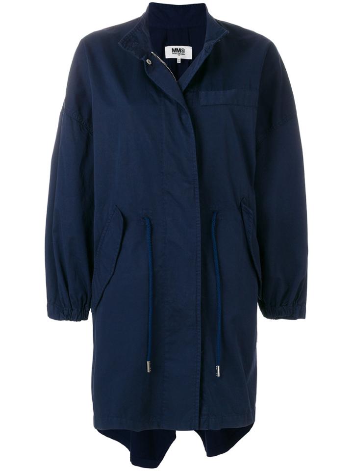 Mm6 Maison Margiela Zipped Fitted Coat - Blue