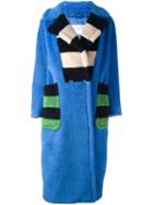 Max Mara Stripe Detail Coat, Women's, Size: 40, Blue, Silk/viscose/mohair/virgin Wool