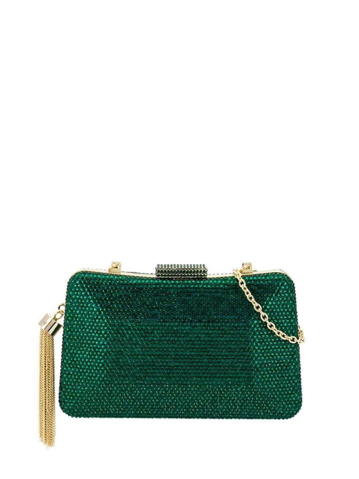 Serpui Beaded Clutch Bag - Green