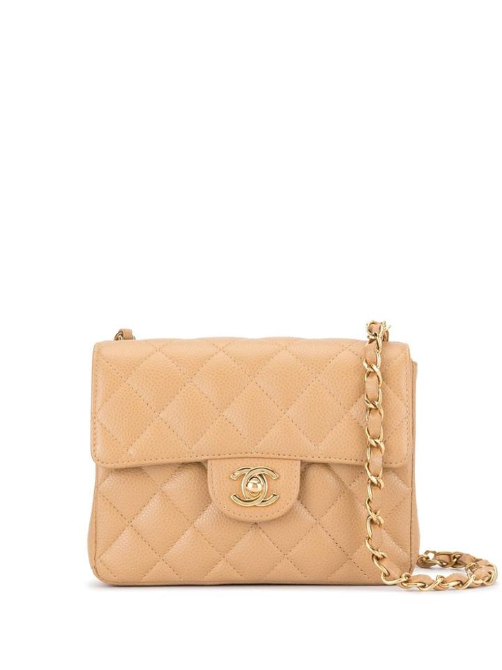 Chanel Pre-owned Quilted Cc Logos Chain Shoulder Bag - Brown