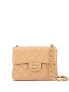Chanel Pre-owned Quilted Cc Logos Chain Shoulder Bag - Brown