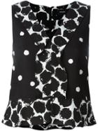 Proenza Schouler Sleeveless Polka Dot Blouse, Women's, Size: 6, Black, Viscose/silk