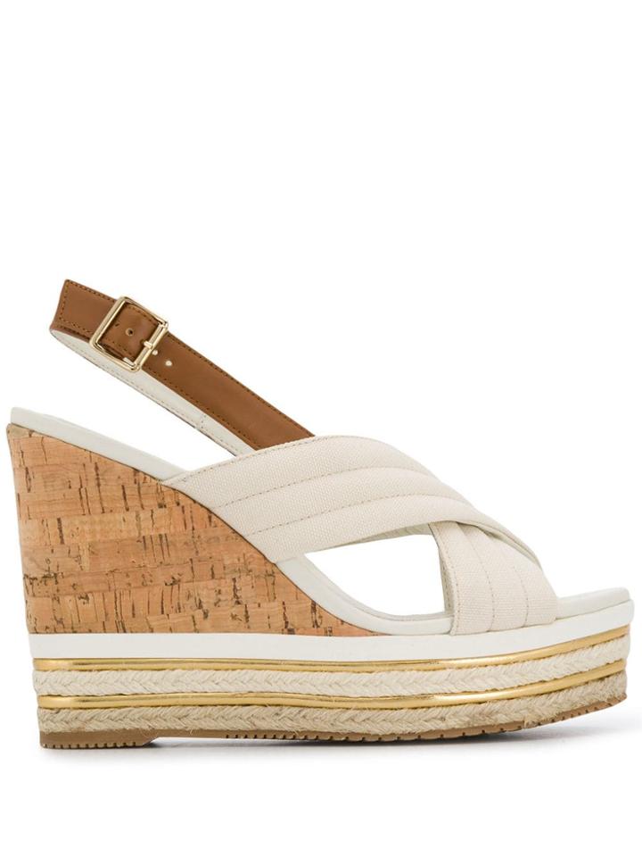 Hogan Open-toe Wedge Sandals - White